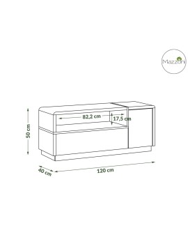 Möbelset FOLK Anthrazit (Dunkelgrau)/Artisan Eiche - MODERN WOHNZIMMER